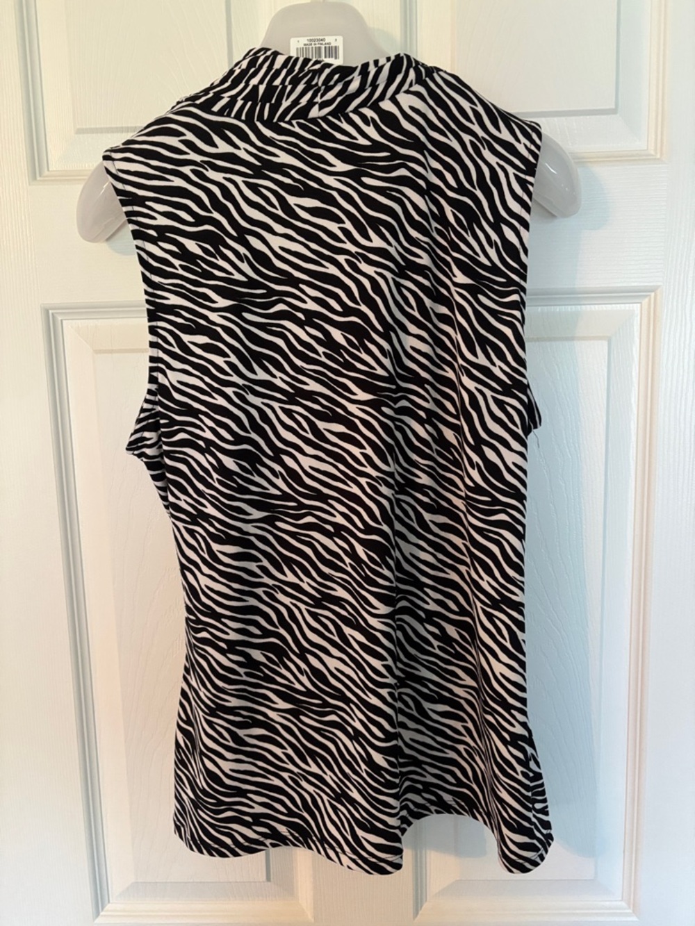 White House Black Market Zebra Print Faux Wrap Tank - Picture 2 of 5